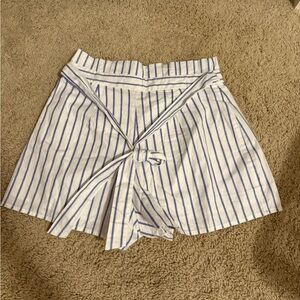 Forever 21 Blue and White Skorts with Pinstripe Design